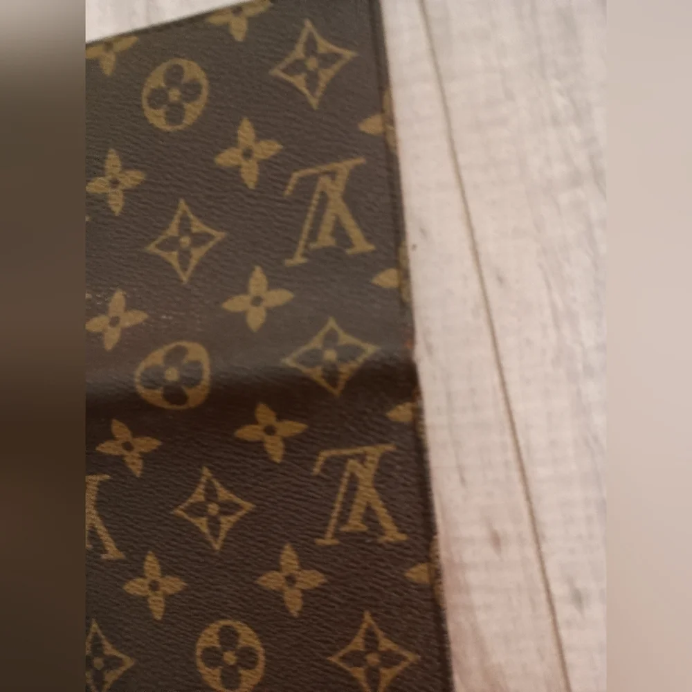 LOUIS VUITTON Monogram Porte Monnaie Credit Long Wallet Brown/ Check Holder